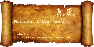 Moravcsik Barnabás névjegykártya