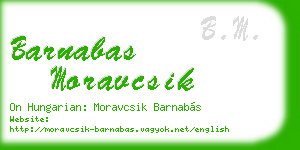 barnabas moravcsik business card